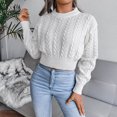 thumbnail image 1 of EGNMCR Chandails pour Femmes Mode Décontractée Manches Longues Ajouré Chandail Tricoté de Base, Cadeaux pour Femmes, 1 of 6