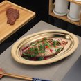 thumbnail image 3 of Assiette Ovale en Acier Inoxydable Assiettes en Métal Plats pour Manger Camping, 3 of 9