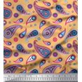 thumbnail image 1 of Soimoi Modal Satin Fabric Artistic Paisley Print Fabric by Yard 42 Inch Wide, 1 of 3