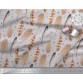 thumbnail image 3 of Soimoi Gray Poly Georgette Fabric Eagle Feather Decor Fabric Printed Yard 42 Inch Wide, 3 of 3