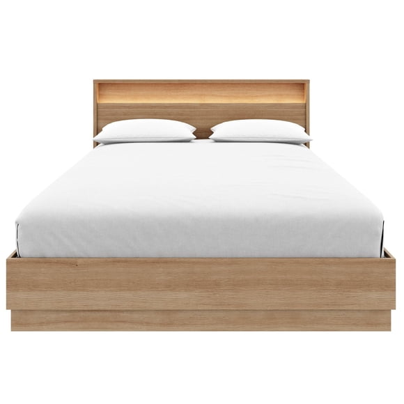 Harlow Bed Set with Slatted Bedframe and Headboard with Integrated Light