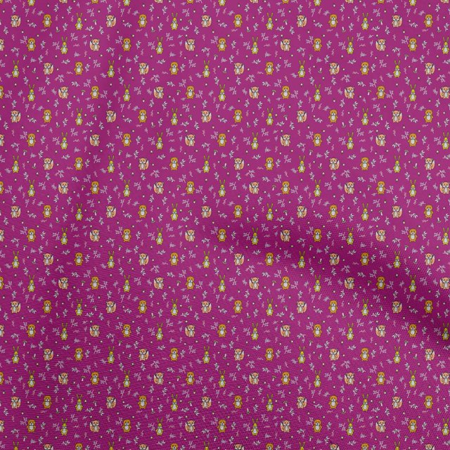 oneOone Georgette Viscose Dark Magenta Fabric Animal Craft Projects Decor Fabric Printed By The Yard 42 Inch Wide