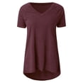 thumbnail image 5 of TIMIFIS T-Shirt à Manches Courtes à Col en V Imprimé Floral pour Femme, Tunique Décontractée Fluide Plissée, Hauts Blouse, 5 of 5