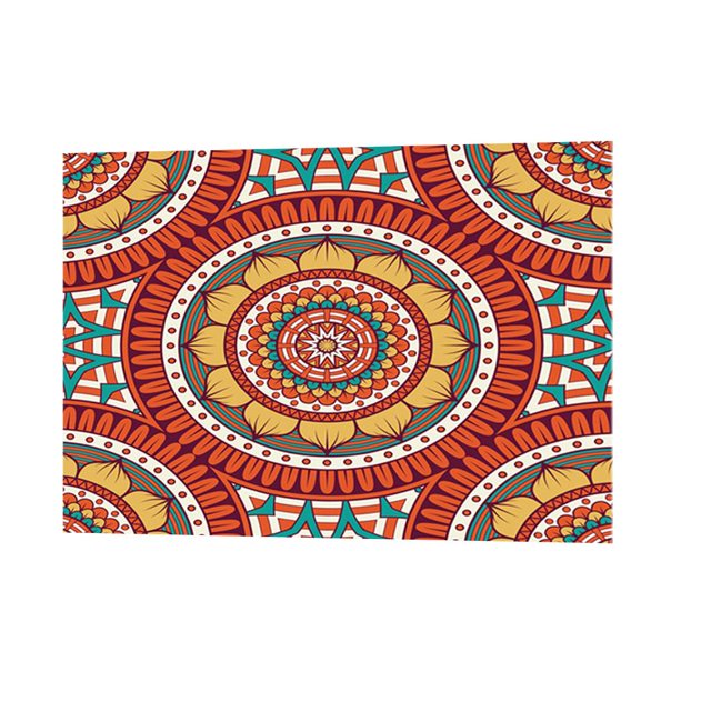 GUOOL Nappe Rectangulaire Imprimée Numériquement Décor Boho Ronde Rouge Boho Ronde Rouge