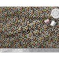 thumbnail image 3 of Soimoi Black Rayon Crepe Fabric Square Geometric Decor Fabric Printed Yard 46 Inch Wide, 3 of 3
