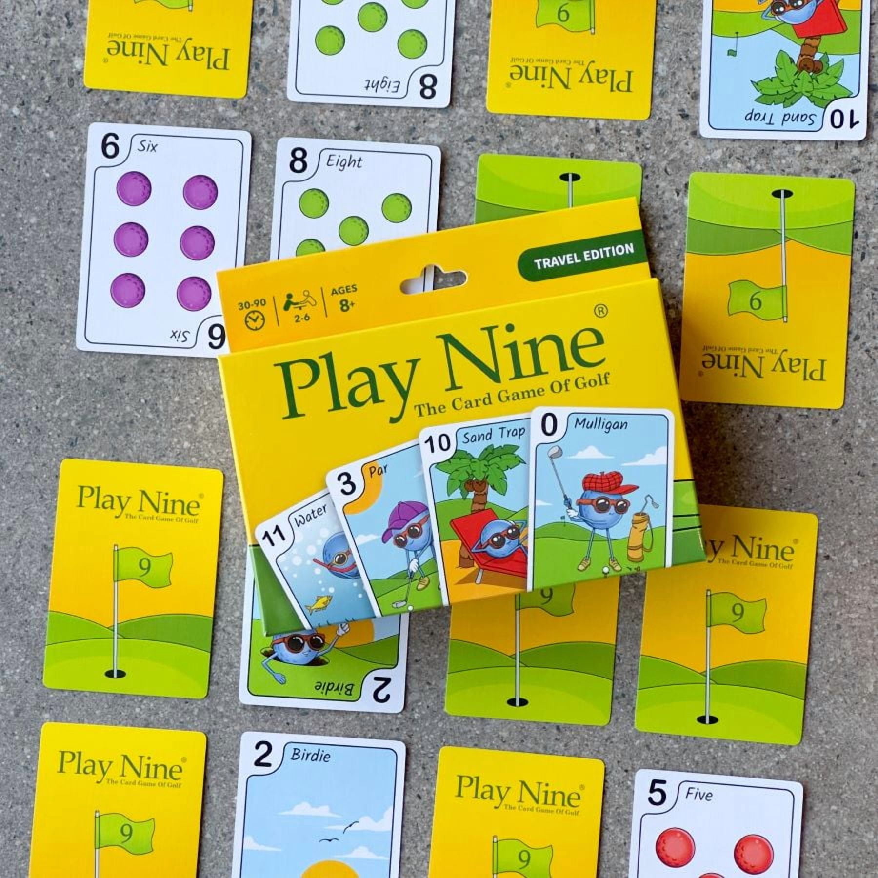 Play Nine Card Game - Travel Edition - Version Multilingue - 2-6 Joueurs - Un Jeu de Cartes Familial par Bonfit - 30-90 Minutes de Jeu -  À Partir de 8 Ans