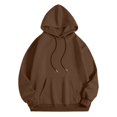 thumbnail image 4 of Chandail à Capuchon Surdimensionné Femme Automne Grande Taille Chandail à Capuchon Surdimensionné Lettrage Stylé Chandail Molletonné Extensible Hauts Décontractés Femme Chandail Café S, 4 of 7