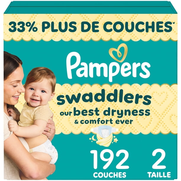 Pampers Swaddlers Diapers, Size 2 (10-22 lbs), Absorbent, Keeps