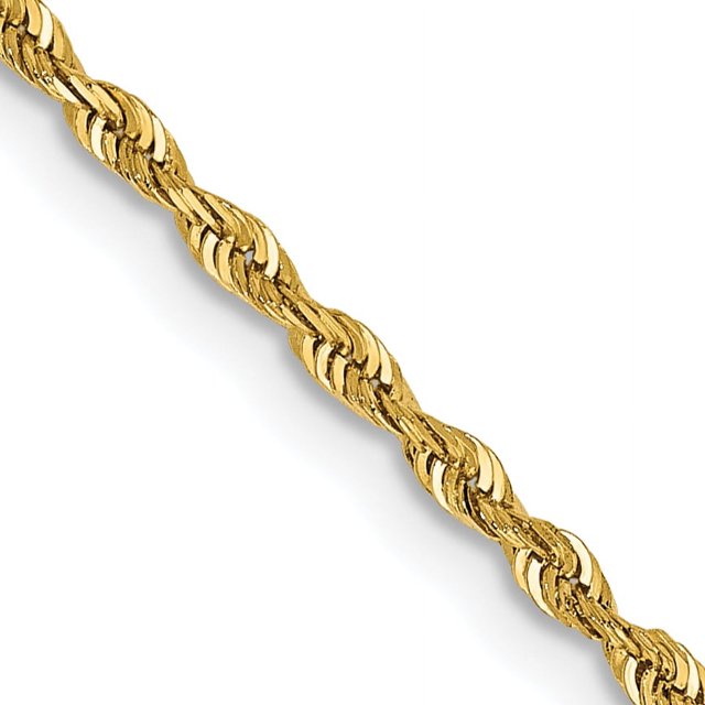 14k Yellow Gold 22 Inch 1.85mm Quadruple Rope Chain Necklace Pendant Charm