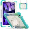 thumbnail image 2 of XYX For iPad Air 5th/4th Generation 10.9 inch 2022/2020 Case, 360 Rotating Shockproof Cover with Stand, Screen Protector, Shoulder Strap, Rainbow Blue, 2 of 7