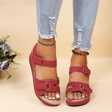 EGNMCR Sandales pour Femmes, Pantoufles d'Été pour Dames Chaussures Décontractées pour Femmes Sandales Compensées à Plateforme Légères, du Jour