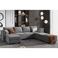 thumbnail image 1 of HONBAY Reversible Modular Sectional Sofa Modern U-Shape Couch with Chaise, Grey, 1 of 7