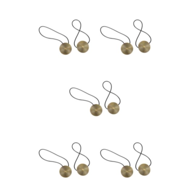 yingyy 1/2/3/5 2 Pieces Curtain Tieback Round Polyester Replacement Simple Style Household Kitchen Sunshade Drape Fixing Fastener Bronze 5PCS
