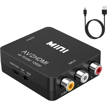 RCA to HDMI,1080P Mini RCA Composite CVBS AV to HDMI Video Audio Converter Adapter