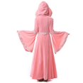 thumbnail image 5 of MKOSPLRT Girls Medieval Princess Dress Renaissance Costume Kids Hooded Robe Dress Bell Long Sleeve Maxi Dress for Halloween Cosplay, 5 of 5