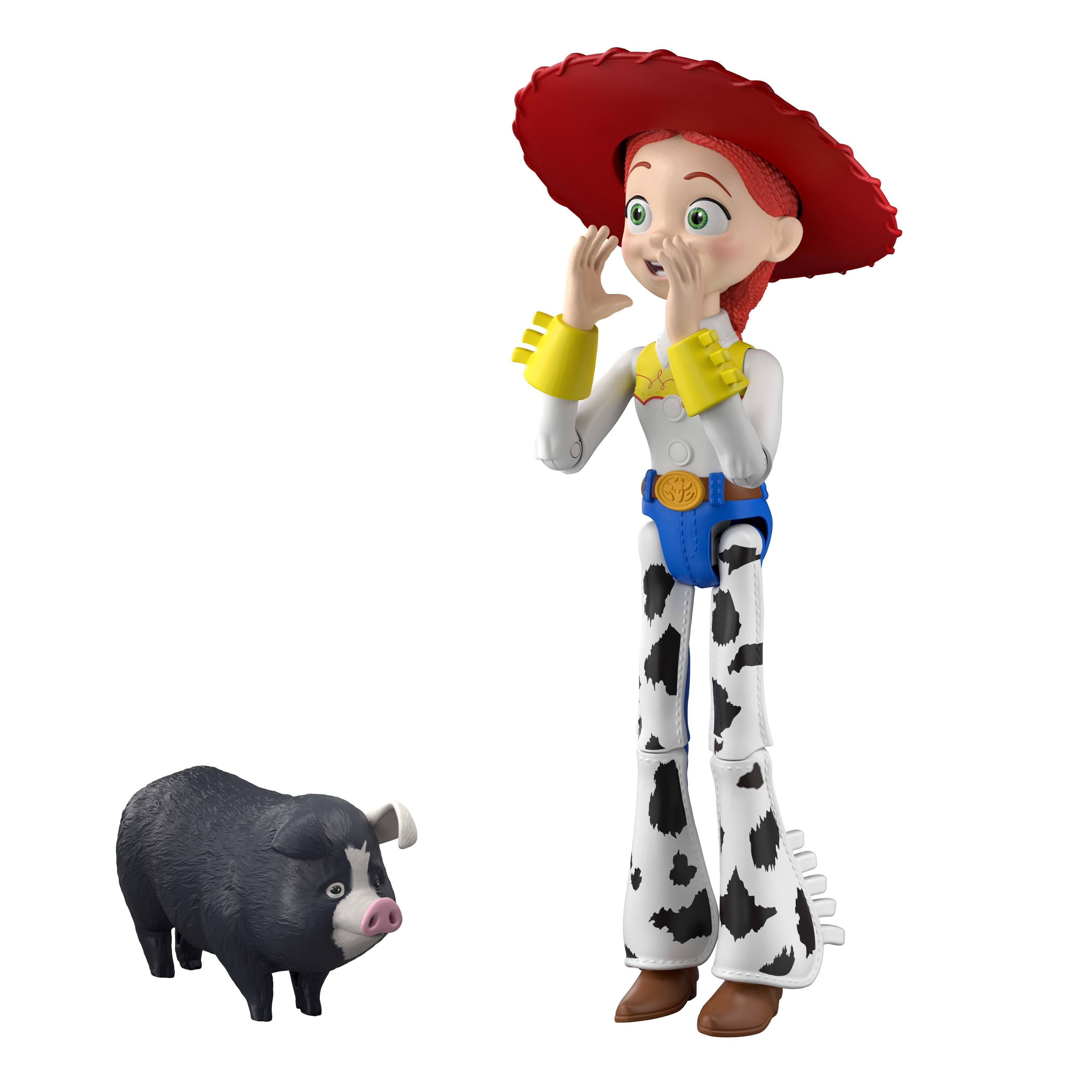 Figurine articulée de Jessie et son compagnon bavard JD le cochon Histoire de jouets 5 Disney et Pixar de 30,5 cm, 35 sons