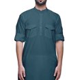 thumbnail image 2 of Atasi Indian Cotton Summer Kurta Mandarin Collar Long Kurta For Men, 2 of 5