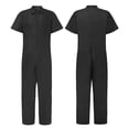 thumbnail image 2 of Mens Zipper Overalls Lapel Solid Color Jumpsuit Suit Thin Breathable Suit, 2 of 7