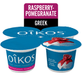 thumbnail image 1 of Oikos Greek Yogurt, Rasberry-Pomegranate, Fruit on the Botton, 2% M.F, 4x100g, 1 of 7