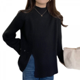 thumbnail image 1 of Womens Mock Neck Raglan Sleeve Pullover Sweaters Turtleneck Long Sleeve Loose Fit Casual Sweater, 1 of 3