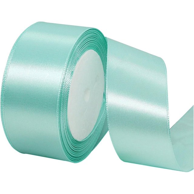 ORUYROP 1-1/2 Inch Wide Double Face Satin Ribbon-25 Yards,Gift Bag Decoration Wedding Chair Back Handmade Bow (Bright blue)