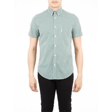 Ben Sherman - Gingham Mens Button-Up Short Sleeve Shirt