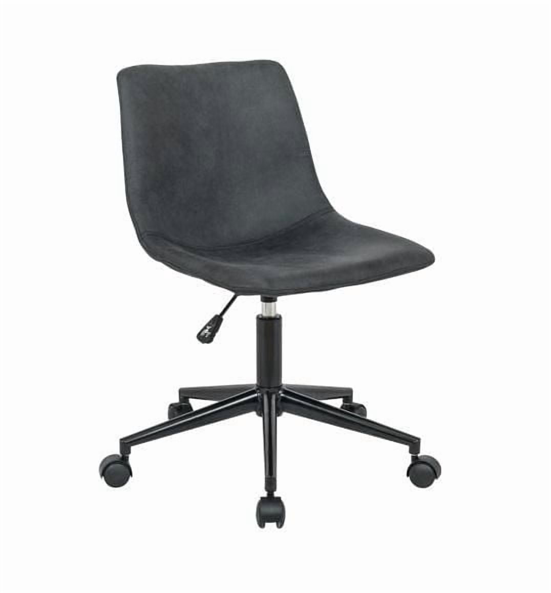 Grey Office Chair With Padded PU, Armless Chair, Office chair.