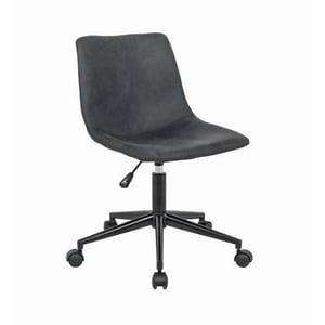 Grey Office Chair With Padded PU, Armless Chair, Office chair.