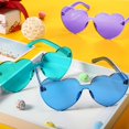 thumbnail image 2 of ORUYROP Heart Shape Sunglasses Rimless Transparent Heart Glasses Colorful Party Favors, 2 of 7