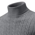 thumbnail image 5 of Xcmzpl Men Turtleneck Sweater Long Sleeve Cable Knit Sweaters Slim Fit Mock Neck Twisted Pullover Solid Fall Sweater Tops, 5 of 5