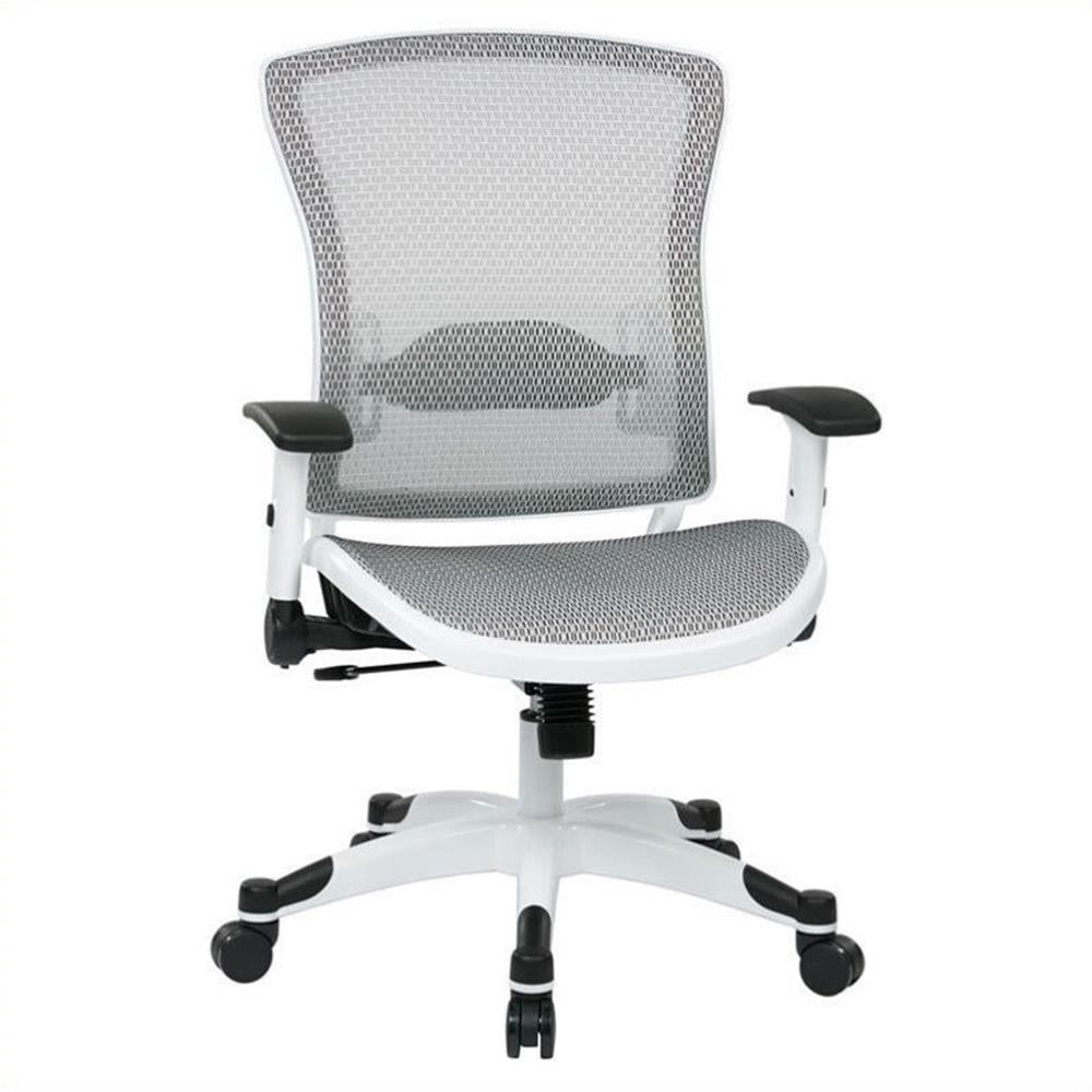 Managers White Office Chair with Padded Mesh Seat
