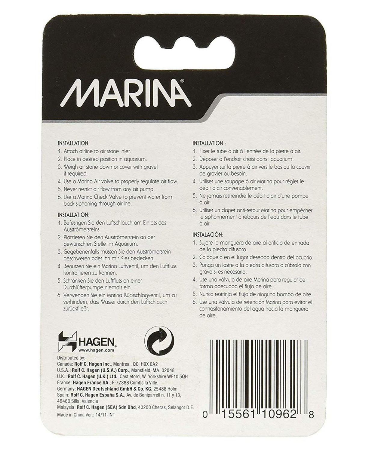 Marina Pierre à Air Cylindrique, 1.5 Pouces, Lot de 1
