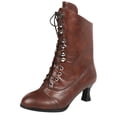 thumbnail image 1 of Kcodviy Bottes Hautes Vintage Imprimées Femmes Mi Chaussures Femmes Bottes Talons Femmes Mi Femmes à Empiècements Bottes Femmes, 1 of 6