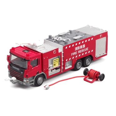 ARCADORA Modèle Réduit de Véhicule pour Collectionneurs Auto KDW Camion Réservoir d'Eau Secours Police Incendie, Modèle à l'Échelle 1:50, Cadeau Parfait