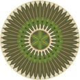 thumbnail image 1 of Ahgly Company Machine Washable Indoor Round Transitional Ginger Brown Green Area Rugs, 5' Round, 1 of 7