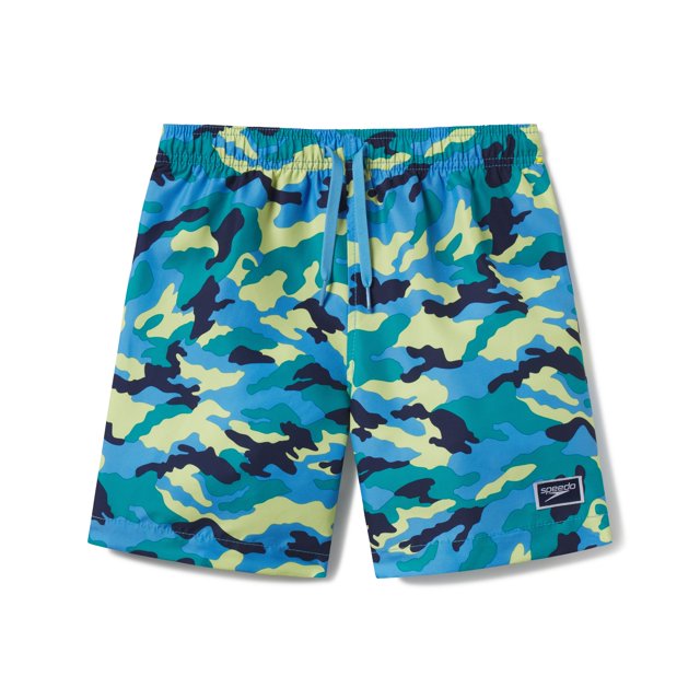 Speedo Boy's UV Protection Swim Trunk Mid Length Redondo Printed Shorts - Navigate, Size S