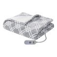 thumbnail image 1 of Serta Polyester Fabric Print Microlight to Sherpa Heated Electric Throw in Gray, 1 of 6