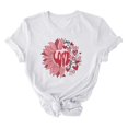 thumbnail image 4 of Meichang T-Shirts Joyeuse Saint-Valentin pour Femmes Imprimé Cœur Mignon Hauts Col Rond Manches Courtes T-Shirts de Vacances Saint-Valentin, 4 of 4