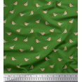 thumbnail image 3 of Soimoi Green Rayon Fabric American Robin Bird Print Fabric by The Yard 56 Inch Wide, 3 of 5