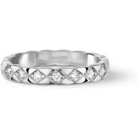 CHOK Bague de Luxe de Designer Plaquée Or 18K Surface Écrasée Largeur Étroite 3,5 mm Moyenne 7 mm Grand 11 mm Motif Losange Bague Croisée pour Femmes Hommes Classique Simple