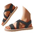 thumbnail image 2 of Omen Stitching Hollow Out Chunky Bottom Heel Big Size Open Toe Casual Sandals Women, 2 of 6