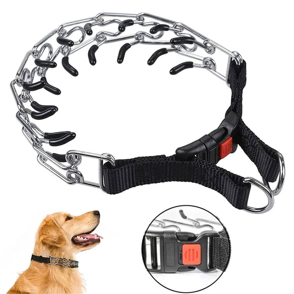TFixol Adjustable Metal Iron Dog Training Collar with Detachable Locking Clasp, 3.0mm*50cm, Round Head Polished Spikes, Multiple Colors Available