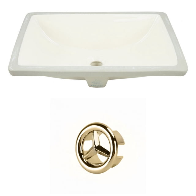 20.75-in. W CSA Rectangle Bathroom Undermount Sink Set In Biscuit - Gold Hardware AI-20531