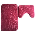 thumbnail image 2 of TopLLC Bathroom Rugs Sets 2 Piece With Toilet Rugs U Shaped Enlarge Thicken Bath Mat Set With PVC Non Slip Rubber Backing Microfiber Shag Rug For Bathroom Decoration on Clearance, 2 of 5