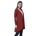 thumbnail image 3 of Moomaya Womens Full Sleeve Hi-Lo Shrug Rounded Hem Long Cotton Summer Cardigan, 3 of 7