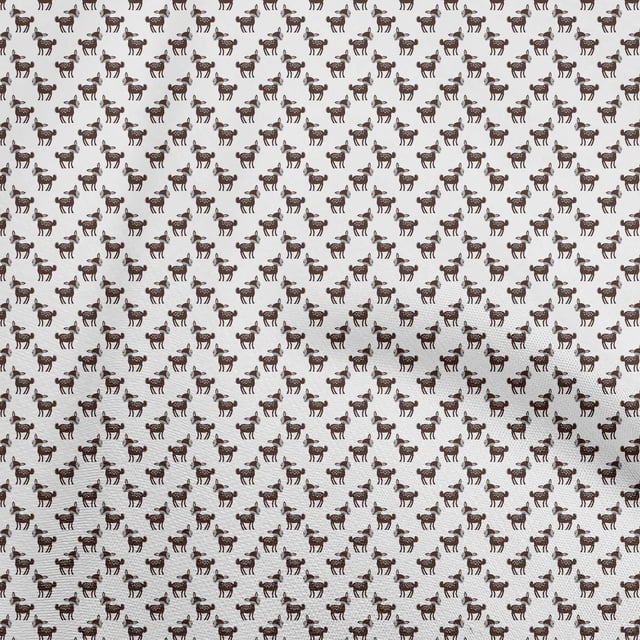 oneOone Polyester Spandex White Fabric Animal Sewing Material Print Fabric By The Yard 56 Inch Wide