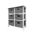 thumbnail image 1 of Jessar - Wooden Storage Unit with 6 Fabric Drawers, Gray and White, 1 of 1