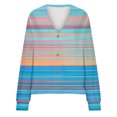 thumbnail image 4 of MeetoTime Women's 2024 Fall Knit Cardigans Open Front Long Sleeve V Neck Button Loose Cardigan Sweaters, 4 of 5
