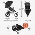 thumbnail image 4 of hauck Stroller Rapid 3 Air Reclining Seat, Compact Fold Stroller with Air Tires, Black, 4 of 11