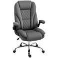 thumbnail image 1 of HOMCOM Chaise de Bureau, Chaise d'Ordinateur avec Accoudoirs Relevables, Gris Foncé, 1 of 10